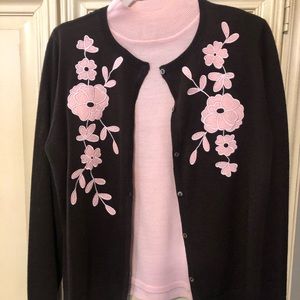 Bob Mackie shell and sweater.